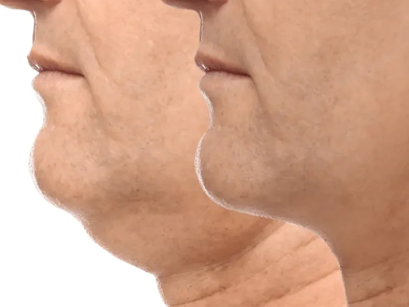 mage showing patient with a before and after Orthognathic Surgery